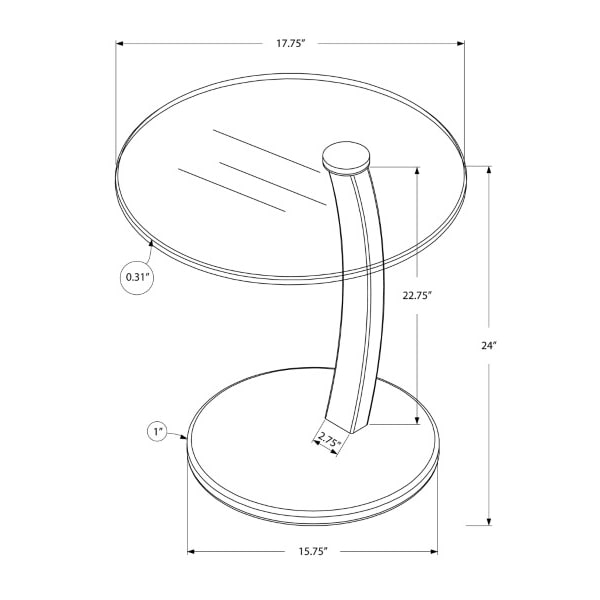 Accent Table - White Bentwood With Tempered Glass